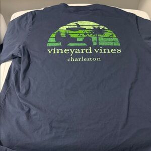 Vineyard Vines Charleston Graphic Long Sleeve Shirt - Navy and Green